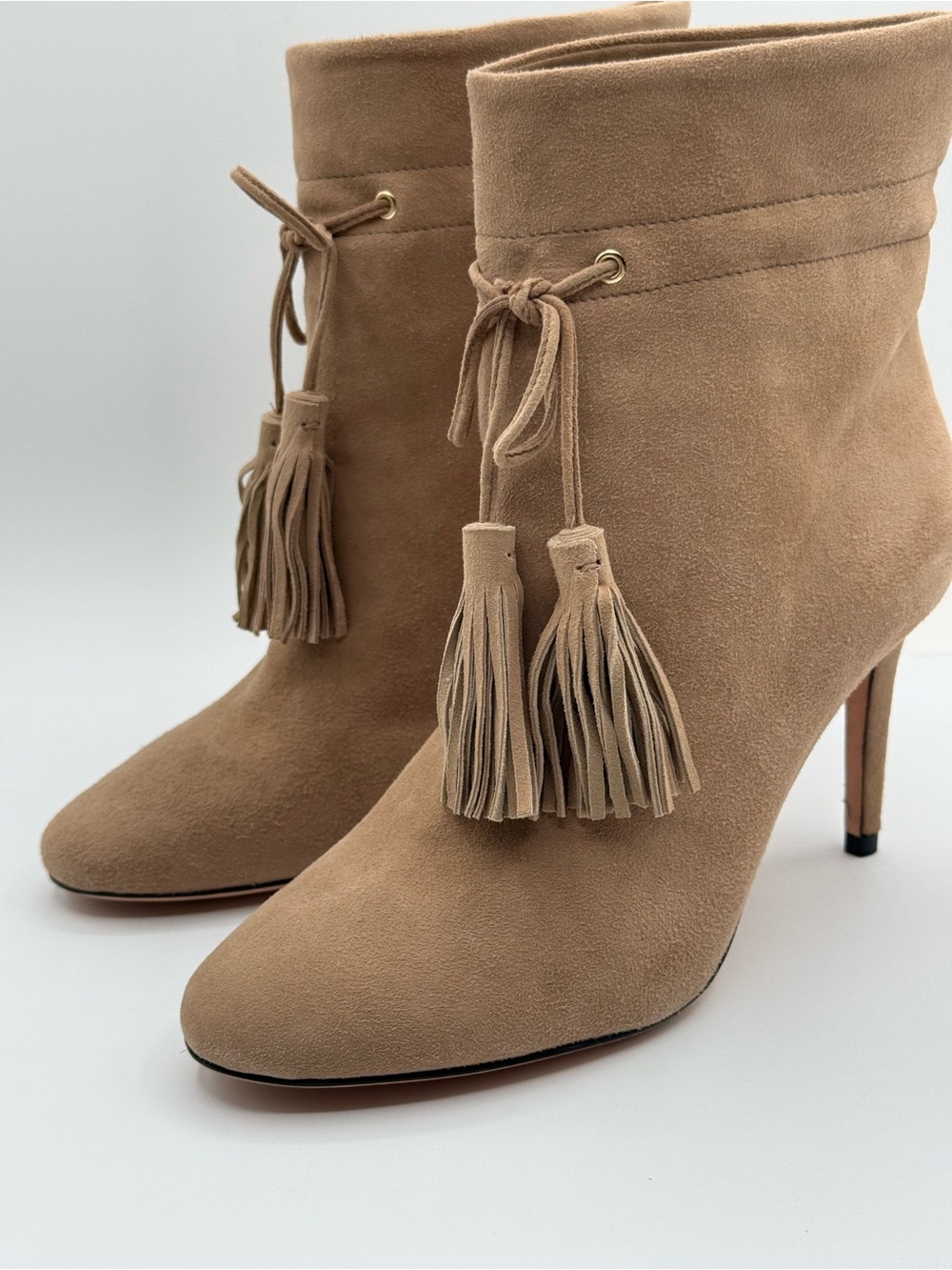 Kate Spade New York Dillane Suede Tassel Ankle Boots Pointed Toe Stiletto Heel - Picture 7 of 16